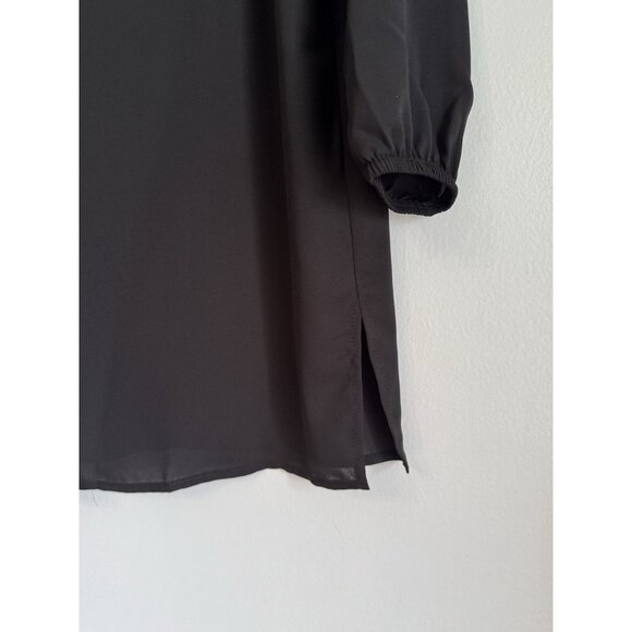 Frank Lyman Womens Button Up Sheer Top Size 6 Black Artsy Whimsigoth Mob Wife - Picture 5 of 10